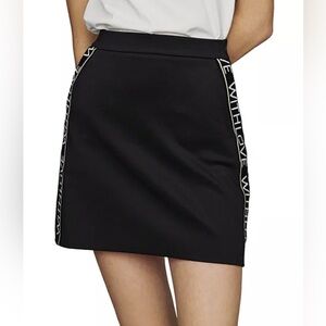 Maje Black Mini Skirt with Side Text